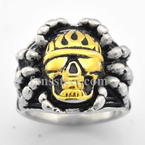 FSR08W48G Soldier Skull Spider gothic Ring - Click Image to Close